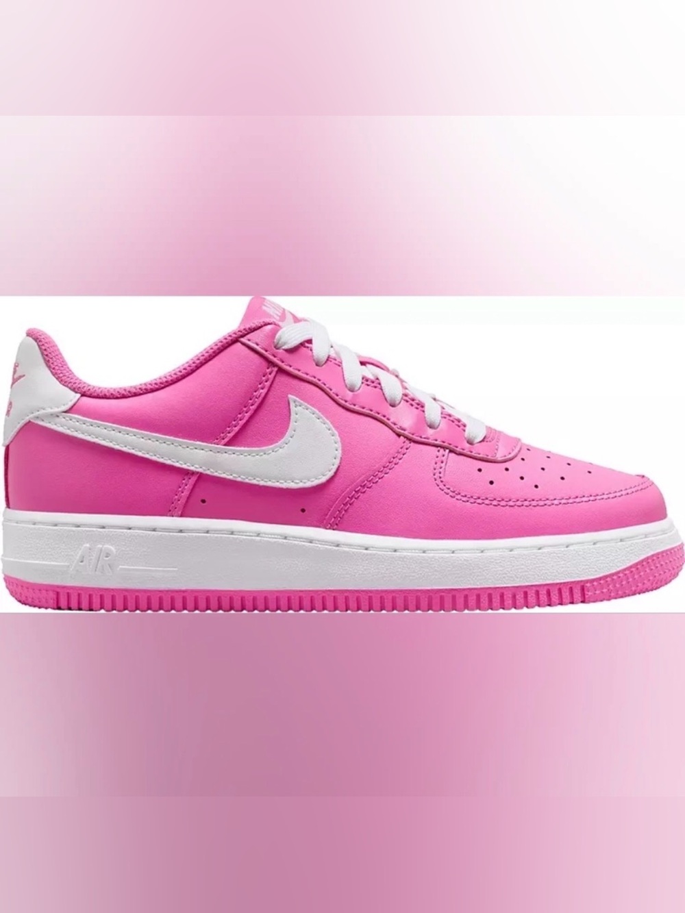 Nike Air Force 1 Low GS Big Kids Size 5Y Pink White Sneakers New